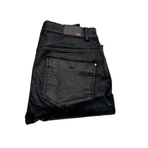 Zara Coated Denim Jeans Black Skinny Style Size Small